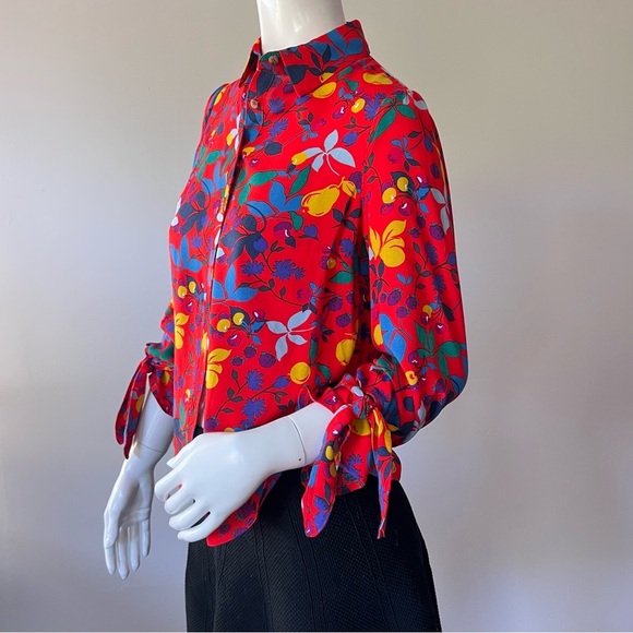 Anthropologie Maeve Blithe Fruit and Floral Blouse Size 0 - Picture 6 of 8